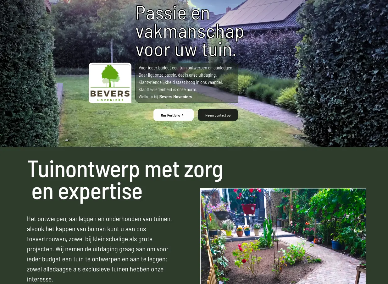 Screenshot of the Bevers Hoveniers.